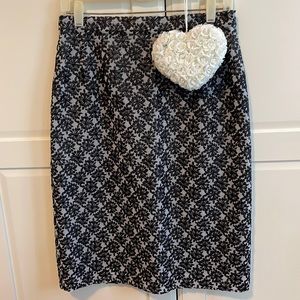 Fully lined embroidered skirt